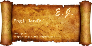 Engi Jenő névjegykártya
